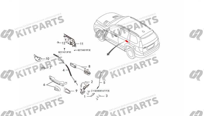 Замки и ручки задних дверей Haval H9