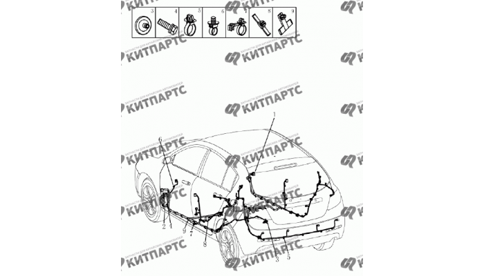 Жгут проводов нижний (хетчбэк) Geely Emgrand (EC7)